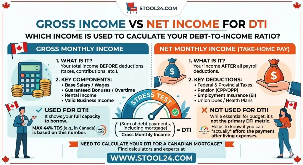 gross vs net income for dti